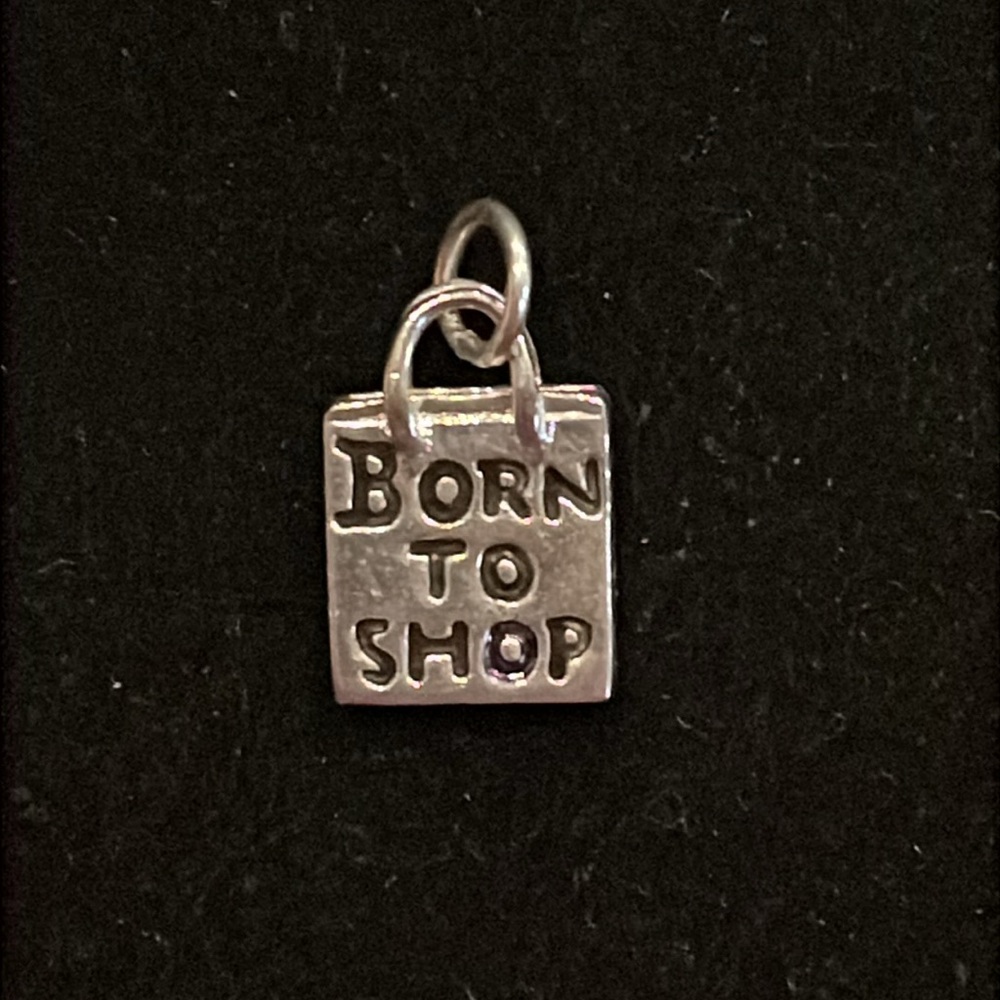 Sterling ‘BORN TO SHOP’ Charm